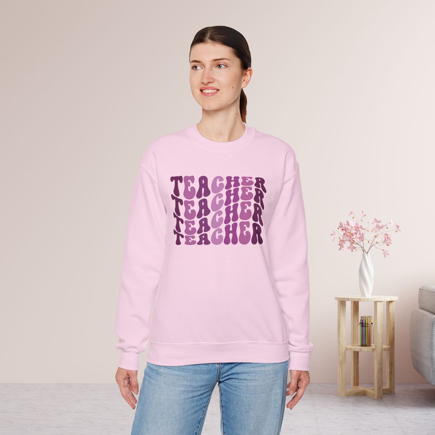 Groovy Purple Teacher Sweatshirt for School Teachers