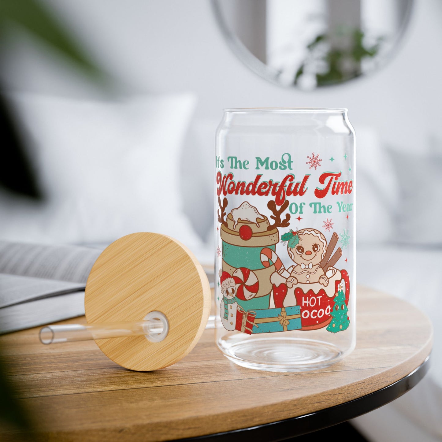 It's The Most Wonderful Time Of The Year Retro Christmas Sipper Glass - Best Christmas Gift