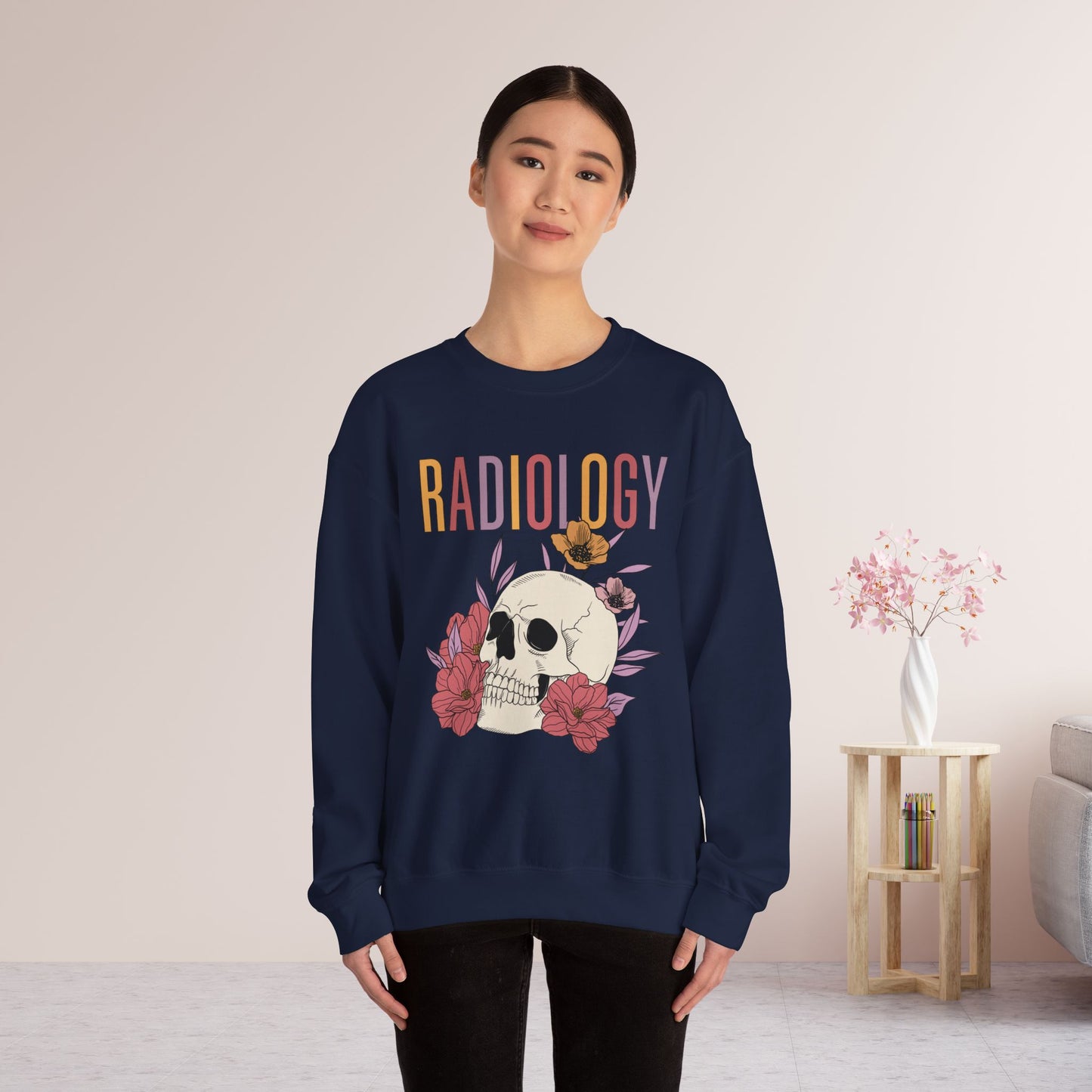 Flower Skull Radiology Sweatshirt for RAD Tech