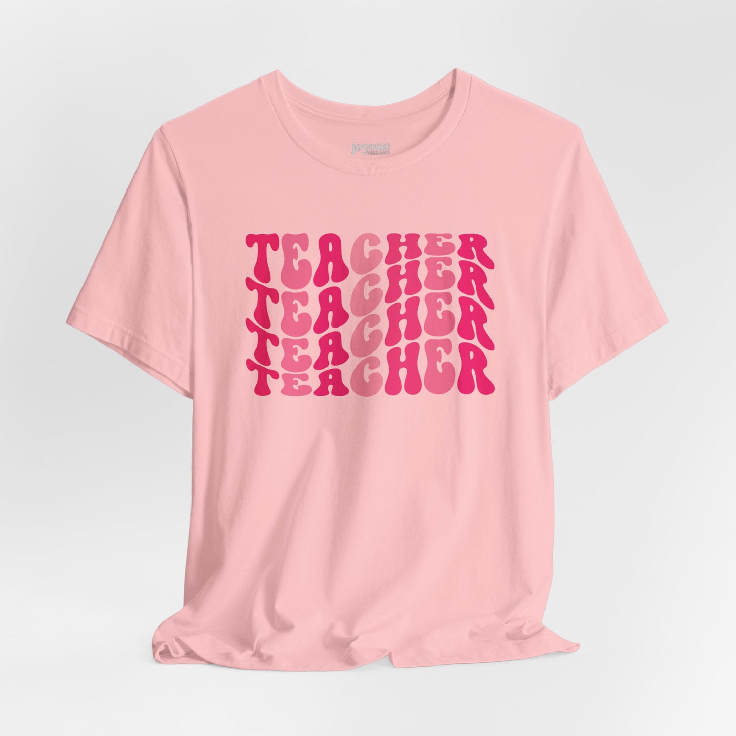 Groovy Pink Teacher Soft Cotton Tee for School Teachers