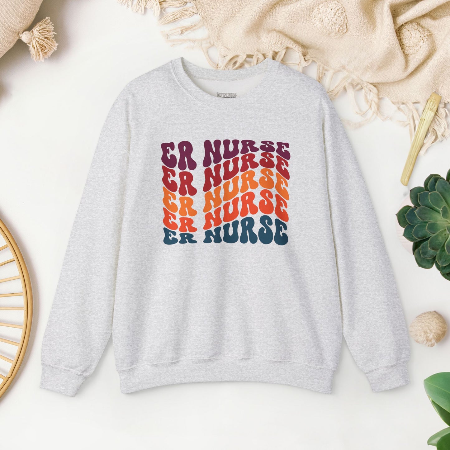 Groovy Fall ER Nurse Sweatshirt - Emergency Nurse Pullover