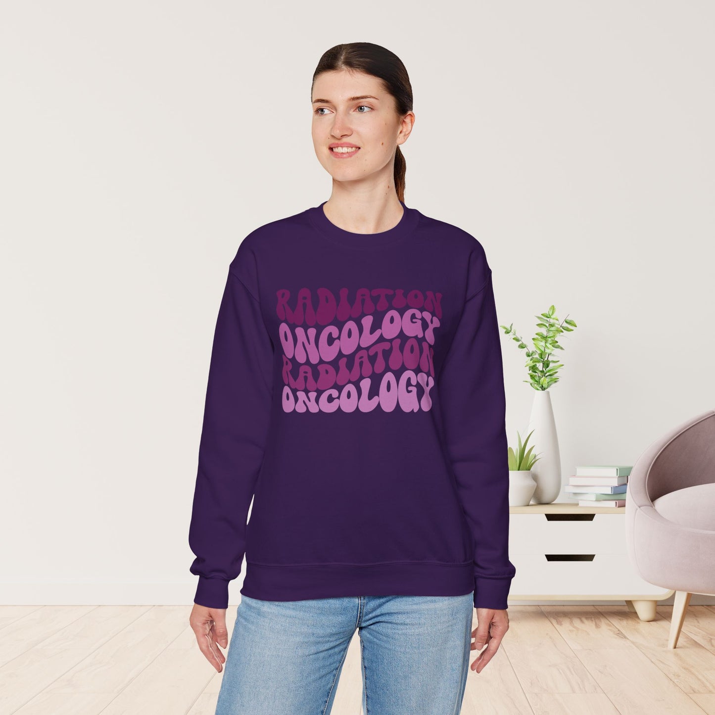 Purple Groovy Radiation Oncology Sweatshirt