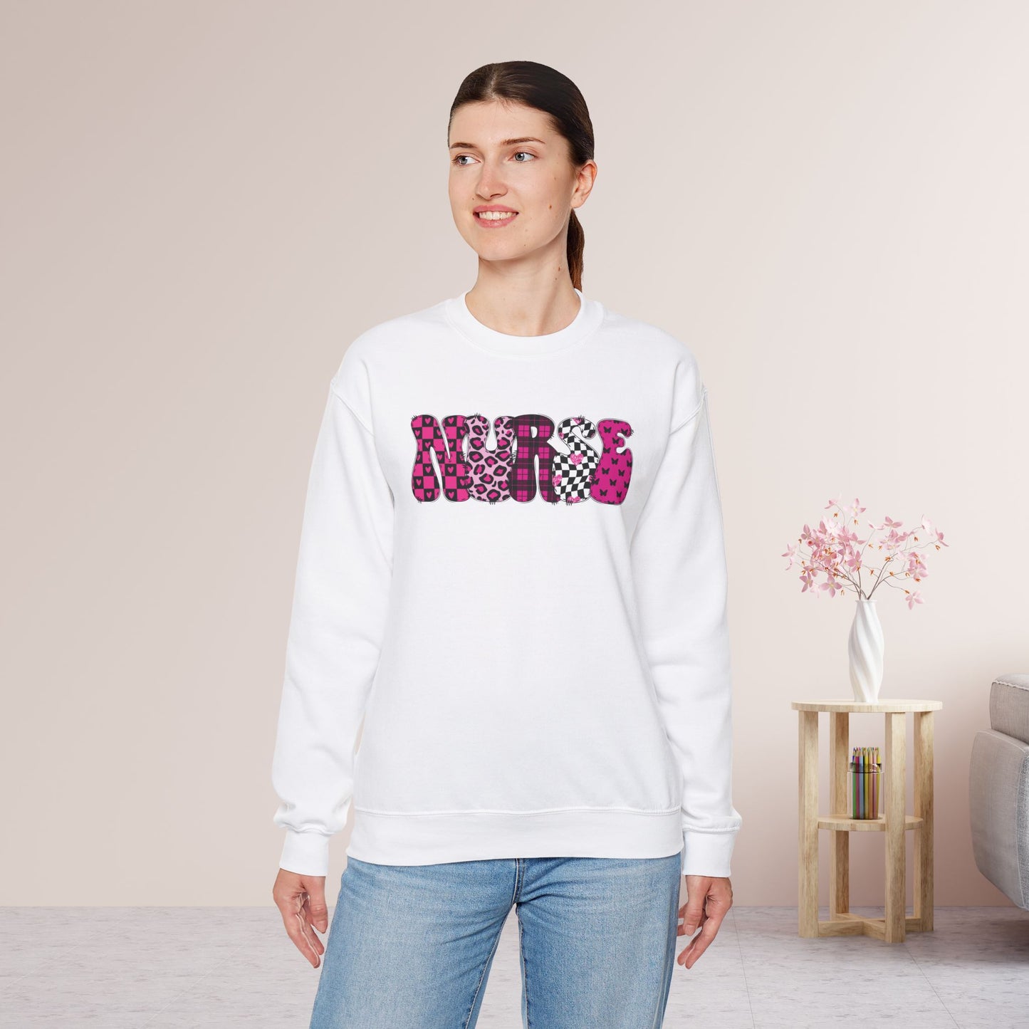 Groovy Font Nurse Sweatshirt - Registered Nurse Sweatshirt