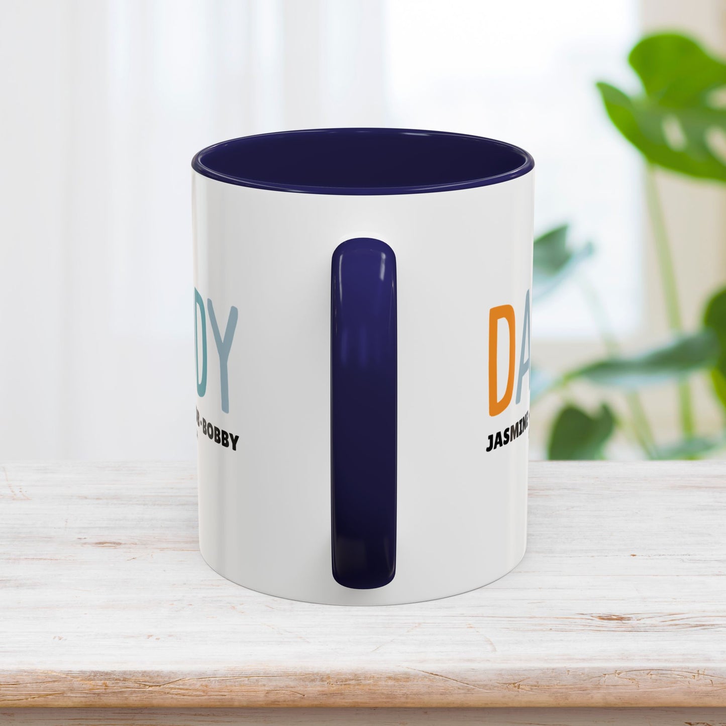 Personalized Daddy Coffee Mug with Kids Names - Custom Dad Gifts for Father's Day