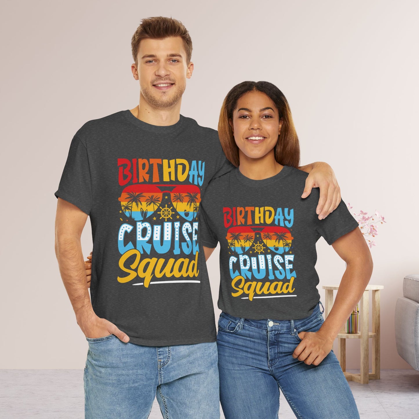 Birthday Cruise Squad Shirt - Family Cruise Vacation Heavy Cotton Tee