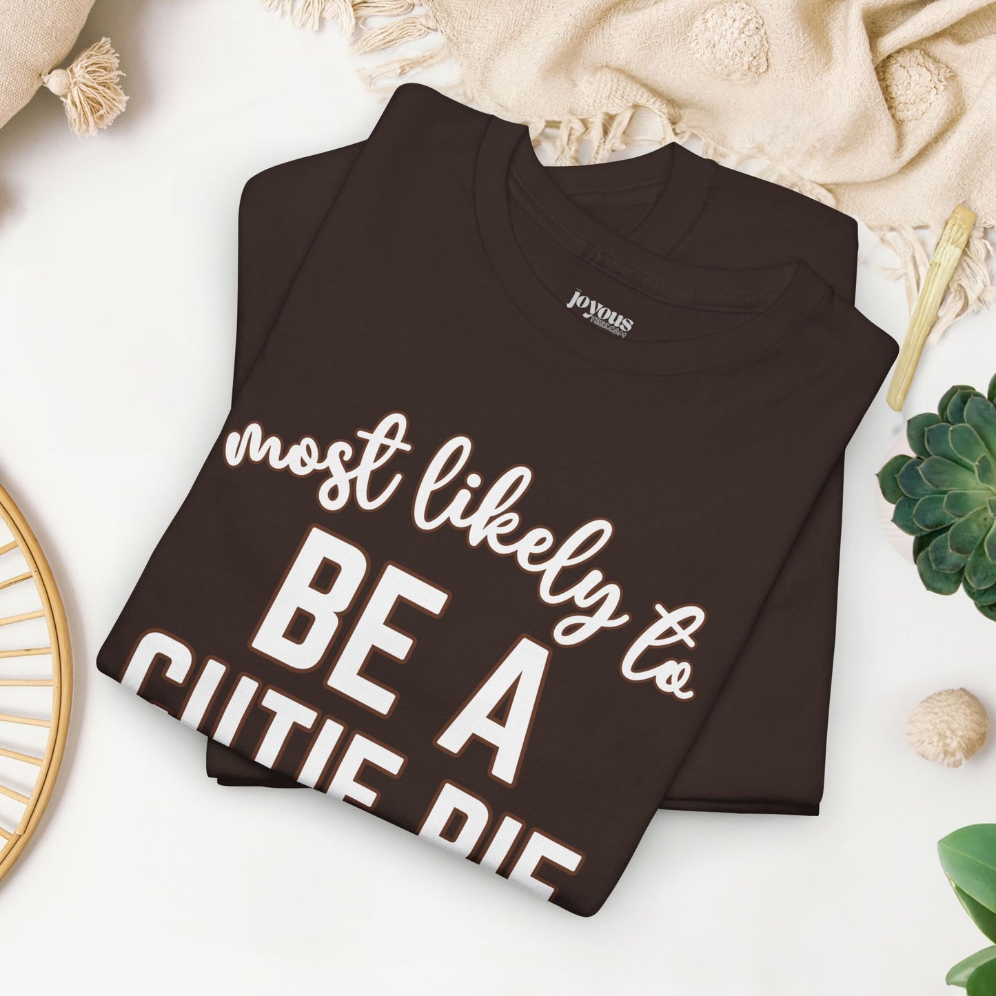 Funny Thanksgiving Shirt - Most likely to Be a Cutie Pie Heavy Cotton Tee