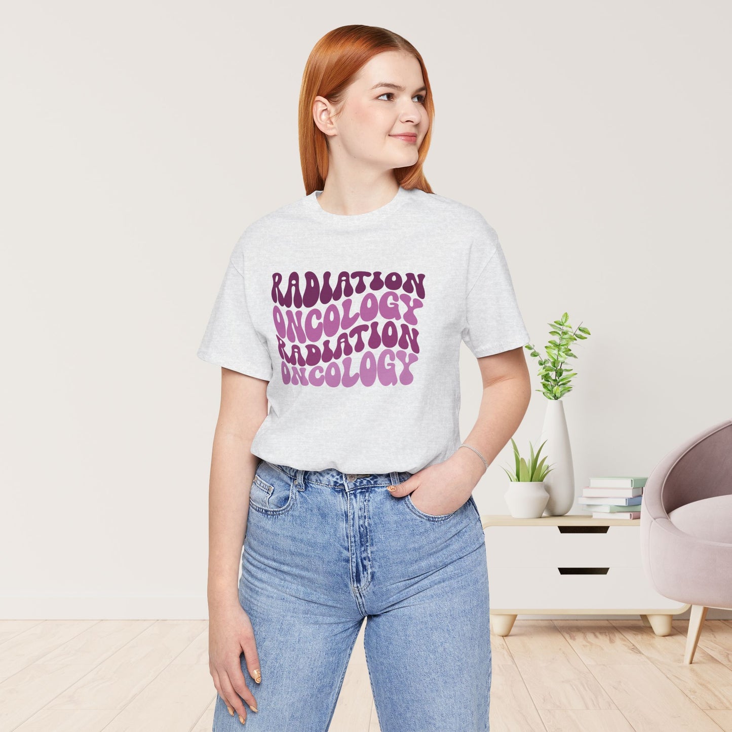 Purple Groovy Radiation Oncology Soft Cotton Tee