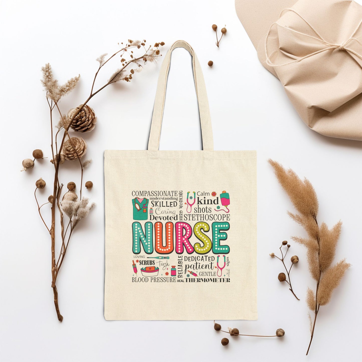 Cute Nurse Canvas Tote Bag - Best Nurse Gift