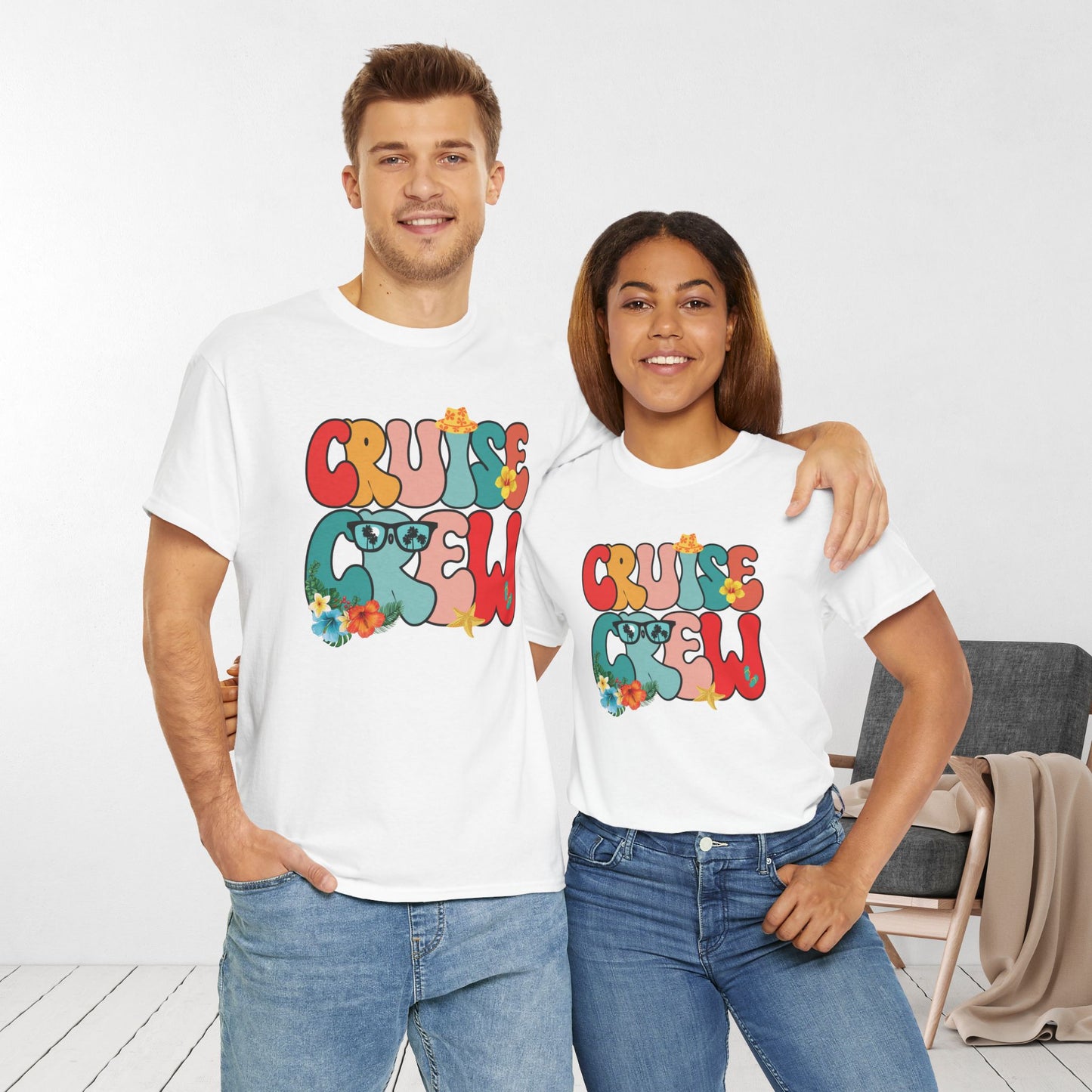 Groovy Cruise Crew Shirt - Family Cruise Vacation Heavy Cotton Tee