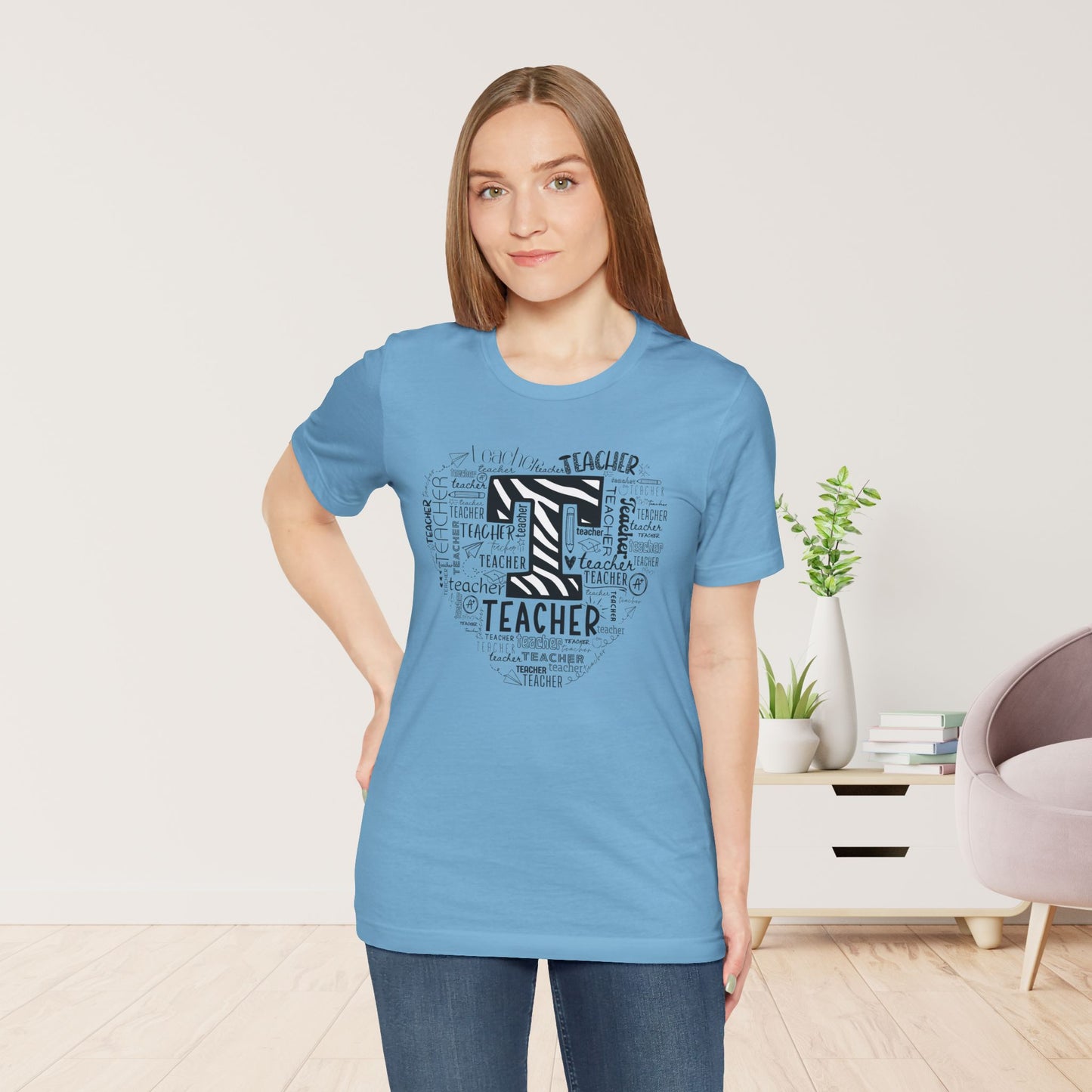 Trendy Heart Teacher Soft Cotton Tee