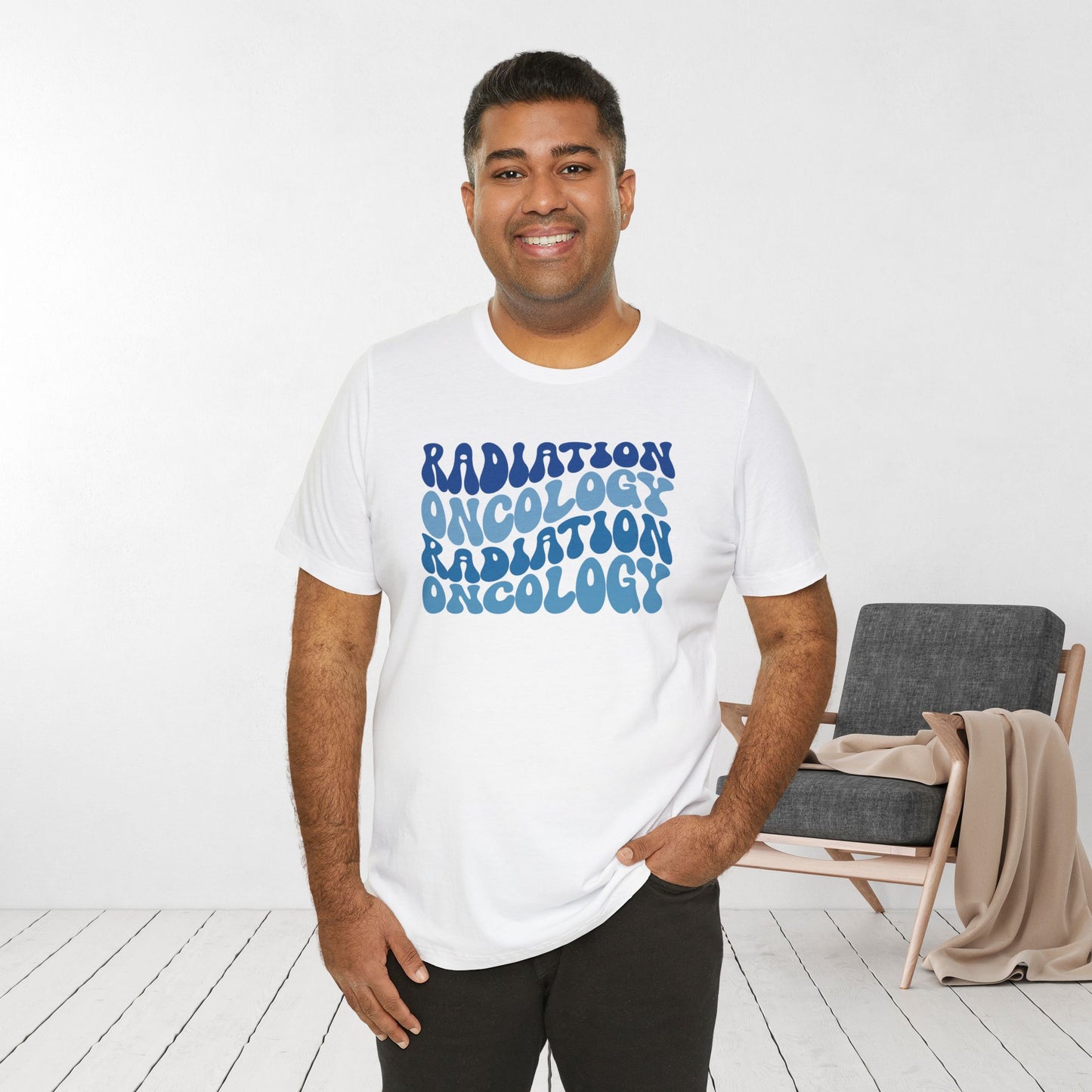 Blue Groovy Radiation Oncology Soft Cotton Tee