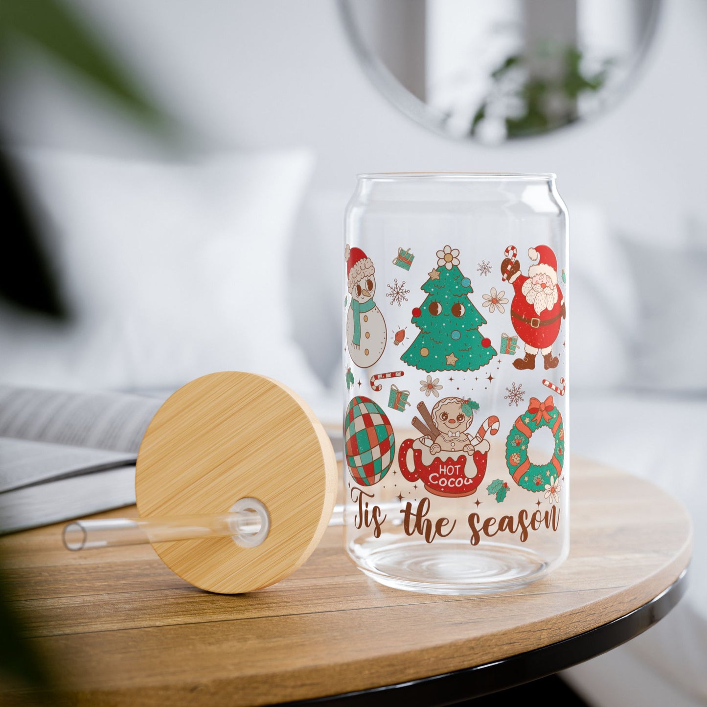 'Tis The Season Retro Christmas Sipper Glass - Best Christmas Gift