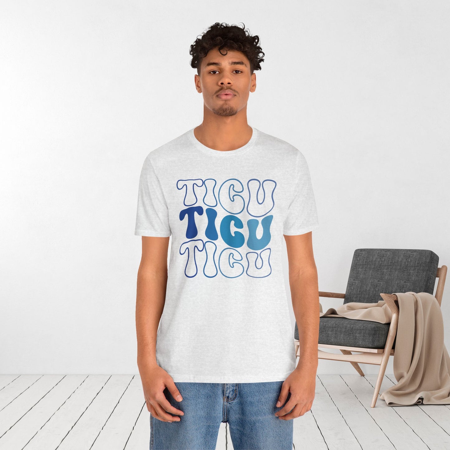 Groovy Blue TICU Shirt - Trauma ICU Nurse Soft Cotton Tee