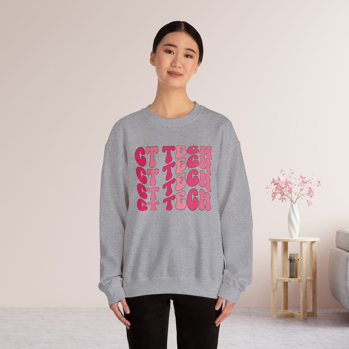 Groovy Pink CT Tech Sweatshirt - CT Technologist Sweater