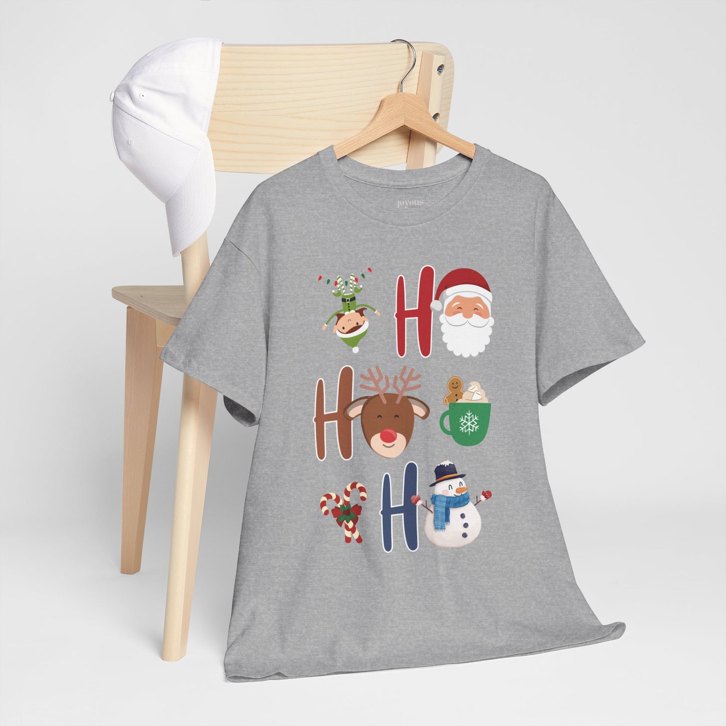 Ho Ho Ho Christmas Shirt - Matching Family Christmas  Heavy Cotton Tee