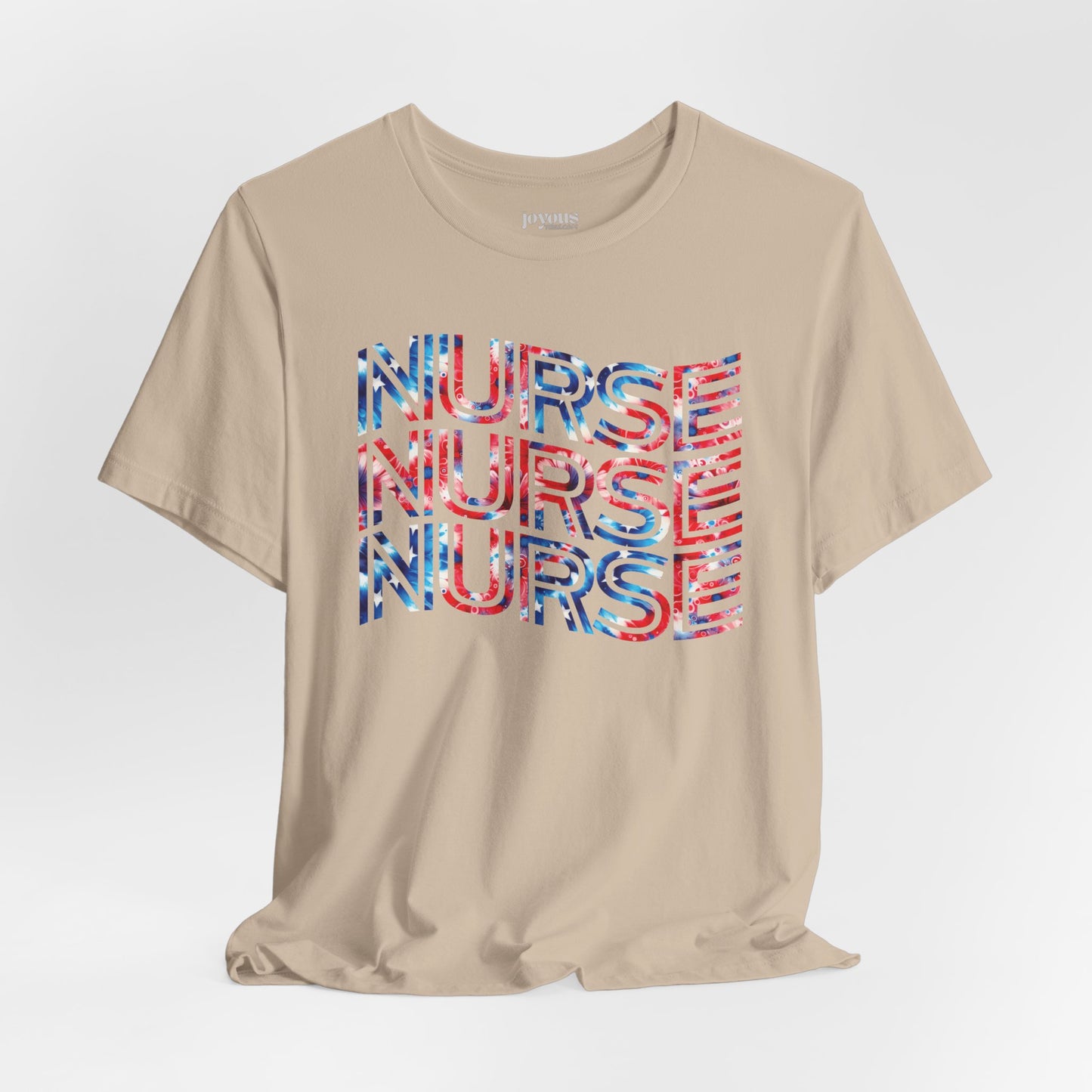 Wavy Patriotic Nurse Shirt - 4th of July Nurse Soft Cotton Tee