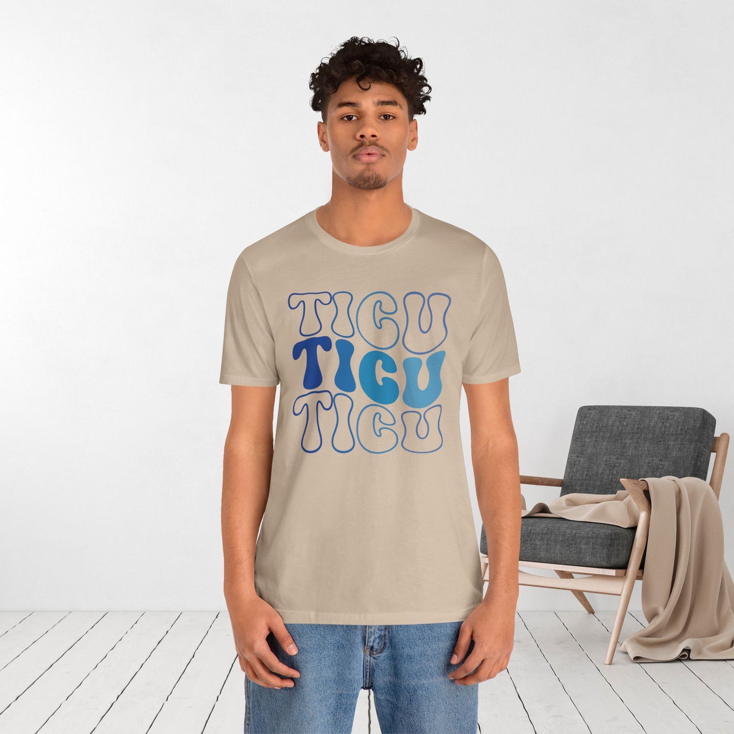 Groovy Blue TICU Shirt - Trauma ICU Nurse Soft Cotton Tee