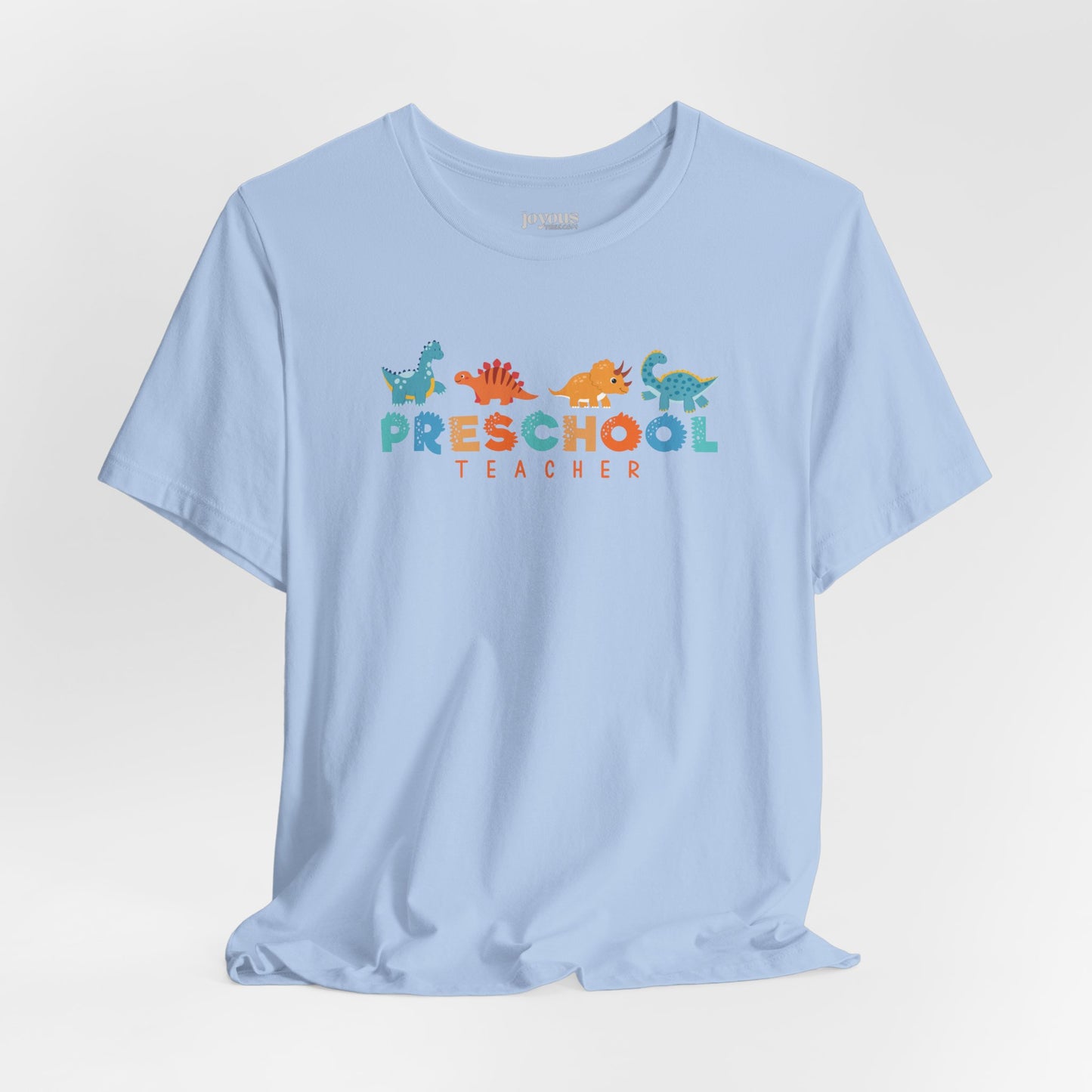 Preschool Teacher Soft Cotton Tee with Cute Dinosaurs