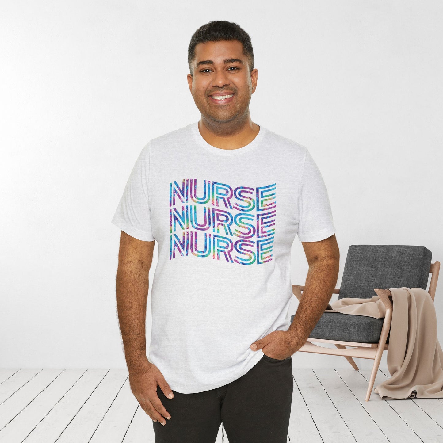 Tie Dye Wavy Nurse Shirt - Registered Nurse Soft Cotton Tee